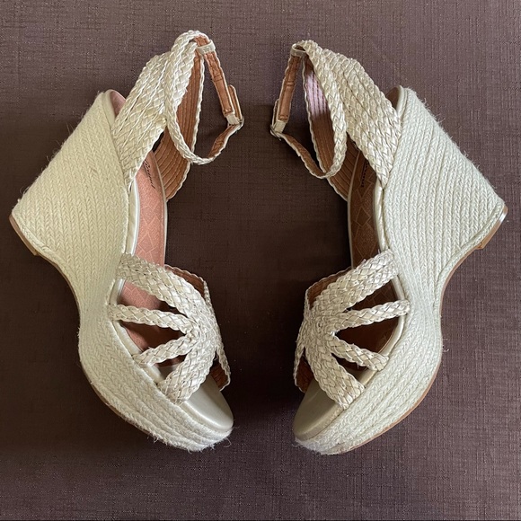 Lucky Brand Lainey Espadrille Gold Braided Wedge 9 - Picture 3 of 9